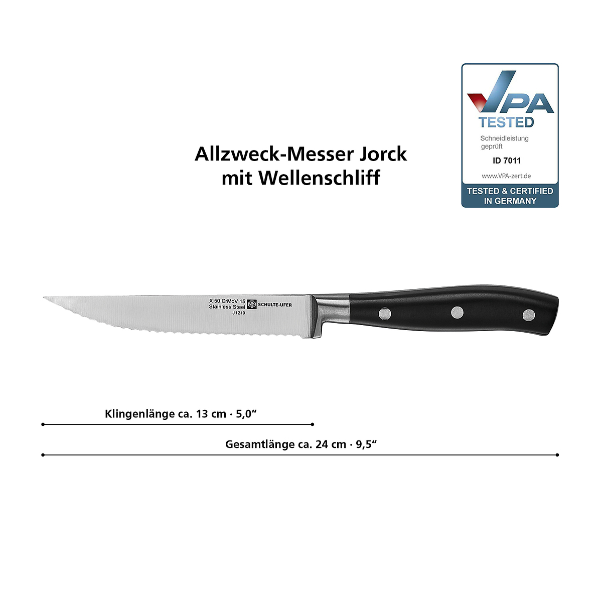 Allzweck-Messer Jorck mit Wellenschliff