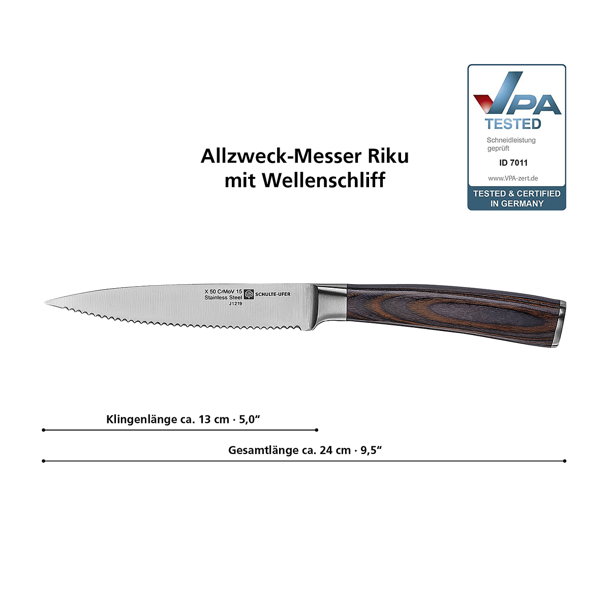 Allzweck-Messer Riku mit Wellenschliff